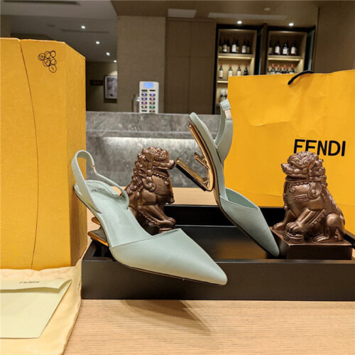 High Quality Luxury Fendi Back Strap Toe High Heels product detail
