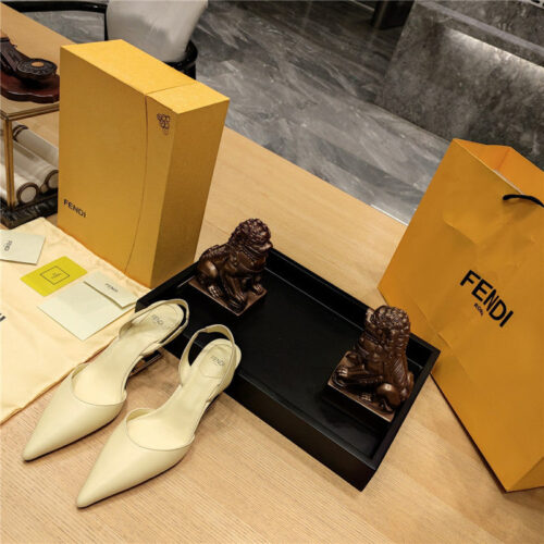 High Quality Luxury Fendi Back Strap Toe High Heels – Style 85331