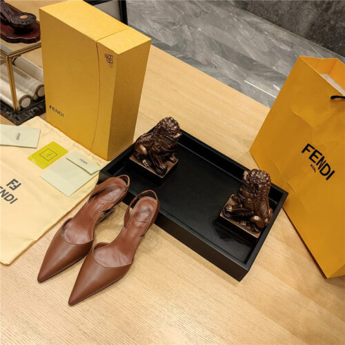 High Quality Luxury Fendi Back Strap Toe High Heels – Style 07923