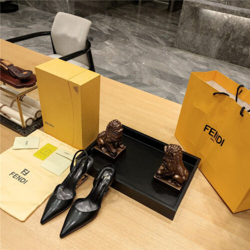 High Quality Luxury Fendi Back Strap Toe High Heels – Style 32211
