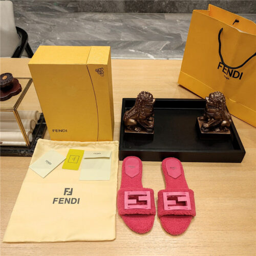 High Quality Luxury Fendi Lamb Wool Series Slippers – Style 28339 product detail
