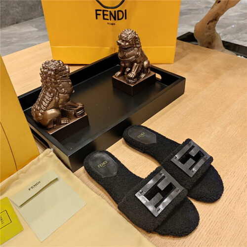 High Quality Luxury Fendi Lamb Wool Series Slippers – Style 54323 product detail