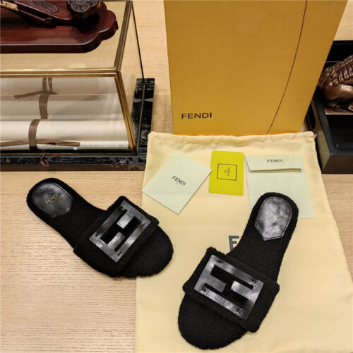 High Quality Luxury Fendi Lamb Wool Series Slippers – Style 54323