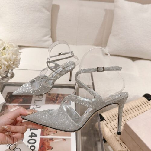 High Quality Luxury Jimmy Choo Silk Strappy Pumps – Style 71447 alternate view