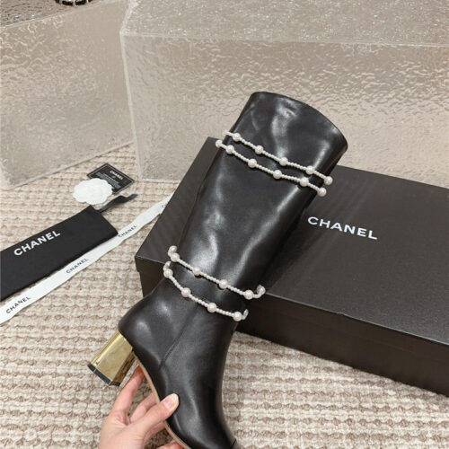 High Quality Luxury Chanel Pearl Accessories High Heel Boots – Style 75206 product detail