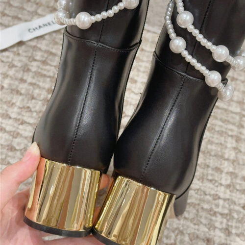 High Quality Luxury Chanel Pearl Accessories High Heel Boots – Style 75206 product detail