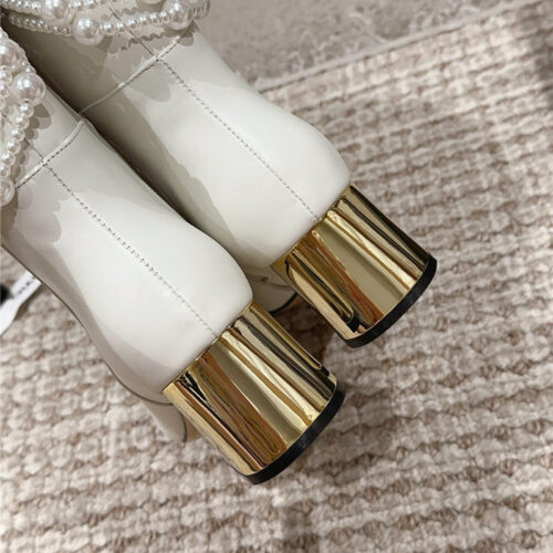 High Quality Luxury Chanel Pearl Accessories High Heel Boots – Style 39046 product detail