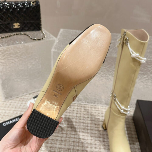 High Quality Luxury Chanel Pearl Accessories High Heel Boots – Style 02886 product detail