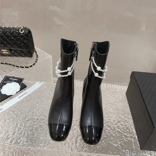 High Quality Luxury Chanel Pearl Accessories High Heel Boots alternate view