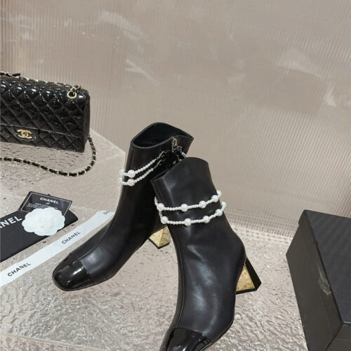 High Quality Luxury Chanel Pearl Accessories High Heel Boots product detail
