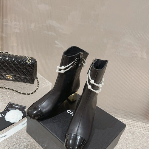 High Quality Luxury Chanel Pearl Accessories High Heel Boots product detail