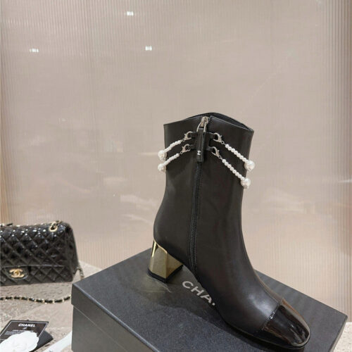 High Quality Luxury Chanel Pearl Accessories High Heel Boots product detail
