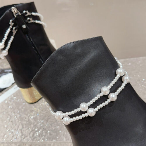 High Quality Luxury Chanel Pearl Accessories High Heel Boots product detail