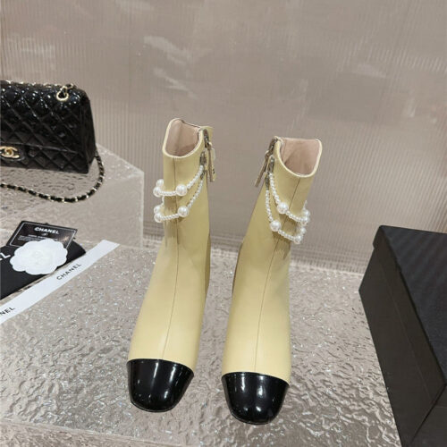High Quality Luxury Chanel Pearl Accessories High Heel Boots – Style 99494 alternate view