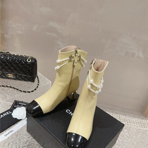 High Quality Luxury Chanel Pearl Accessories High Heel Boots – Style 99494 product detail