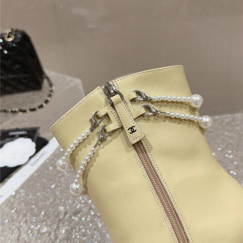 High Quality Luxury Chanel Pearl Accessories High Heel Boots – Style 99494 product detail