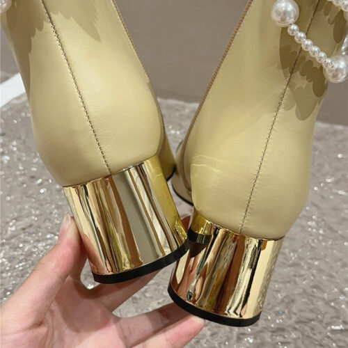 High Quality Luxury Chanel Pearl Accessories High Heel Boots – Style 99494 product detail