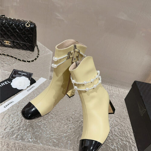 High Quality Luxury Chanel Pearl Accessories High Heel Boots – Style 99494 product detail