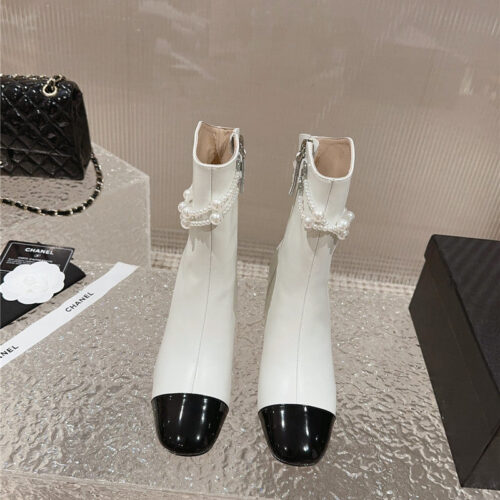 High Quality Luxury Chanel Pearl Accessories High Heel Boots – Style 96102 alternate view