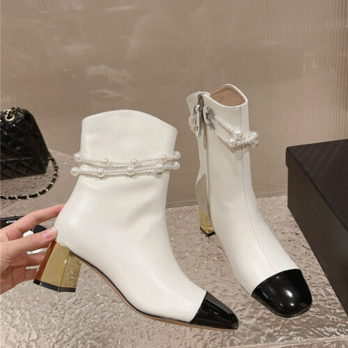 High Quality Luxury Chanel Pearl Accessories High Heel Boots – Style 96102 product detail