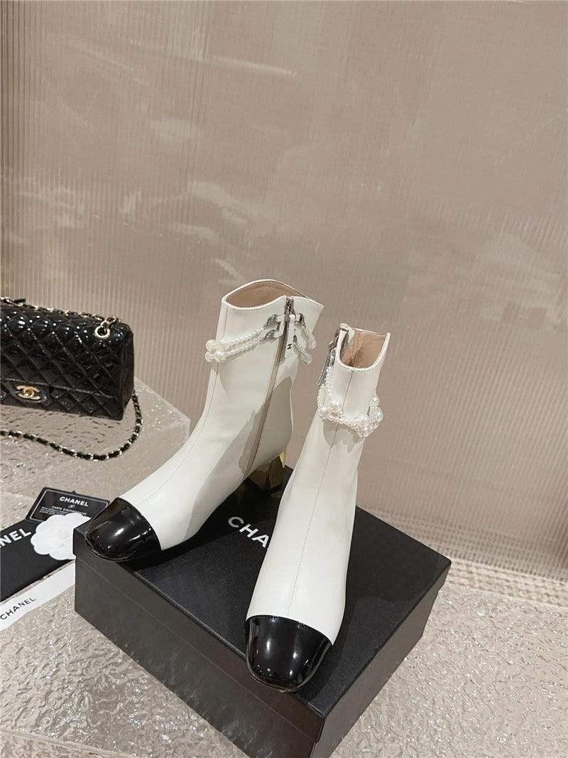 High Quality Luxury Chanel Pearl Accessories High Heel Boots – Style 96102 product detail