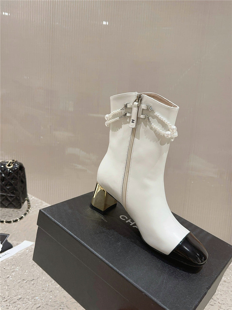 High Quality Luxury Chanel Pearl Accessories High Heel Boots – Style 96102 product detail