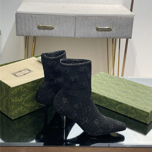 High Quality Luxury Gucci New GG Knitted Ankle Boots product detail