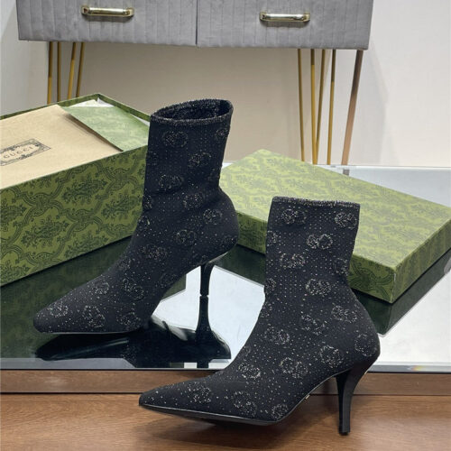 High Quality Luxury Gucci New GG Knitted Ankle Boots product detail