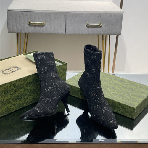 High Quality Luxury Gucci New GG Knitted Ankle Boots product detail