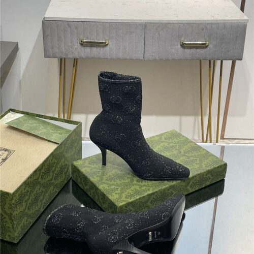 High Quality Luxury Gucci New GG Knitted Ankle Boots product detail