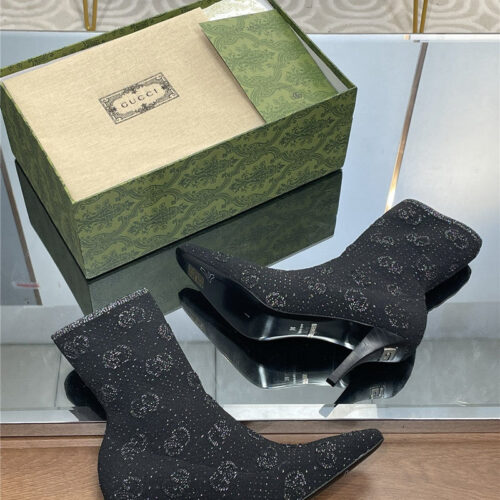 High Quality Luxury Gucci New GG Knitted Ankle Boots product detail