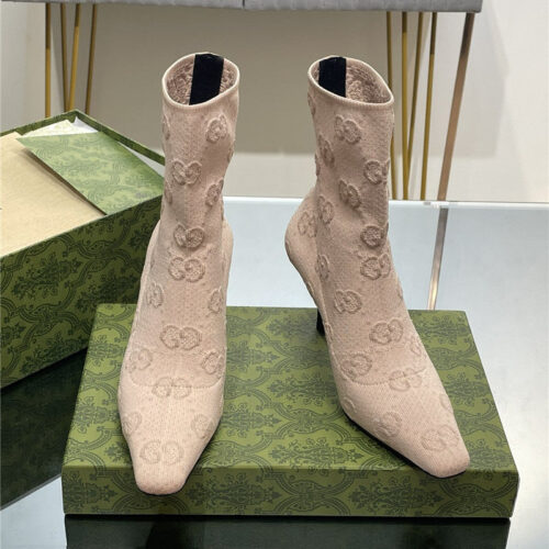 High Quality Luxury Gucci New GG Knitted Ankle Boots – Style 62259 alternate view