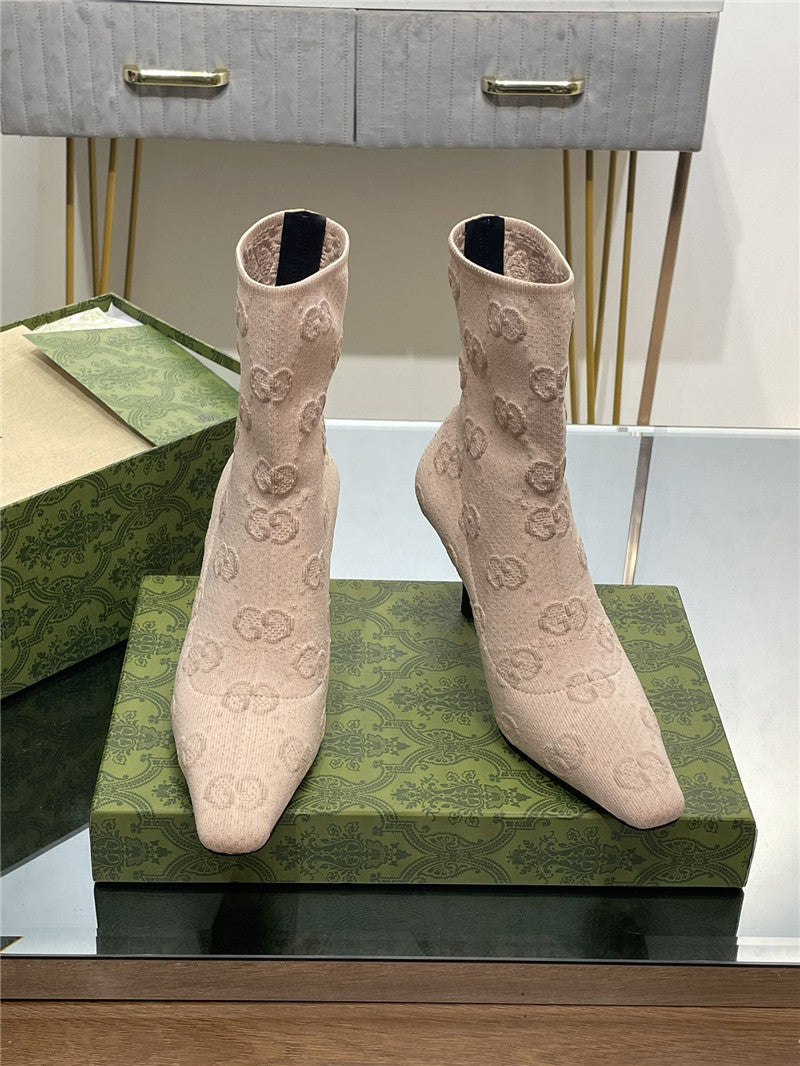 High Quality Luxury Gucci New GG Knitted Ankle Boots – Style 62259 product detail