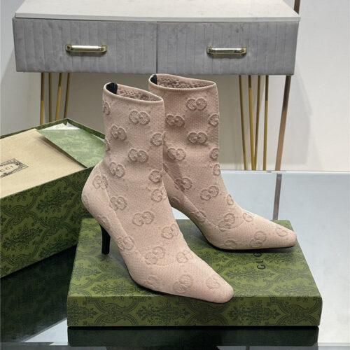 High Quality Luxury Gucci New GG Knitted Ankle Boots – Style 62259