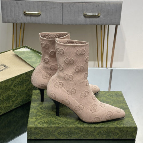 High Quality Luxury Gucci New GG Knitted Ankle Boots – Style 62259 product detail