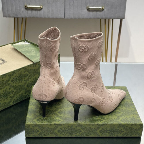 High Quality Luxury Gucci New GG Knitted Ankle Boots – Style 62259 product detail