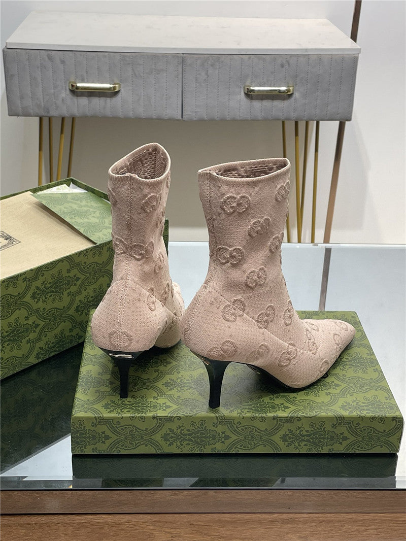 High Quality Luxury Gucci New GG Knitted Ankle Boots – Style 62259 product detail