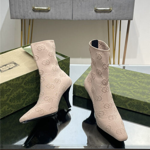 High Quality Luxury Gucci New GG Knitted Ankle Boots – Style 62259 product detail