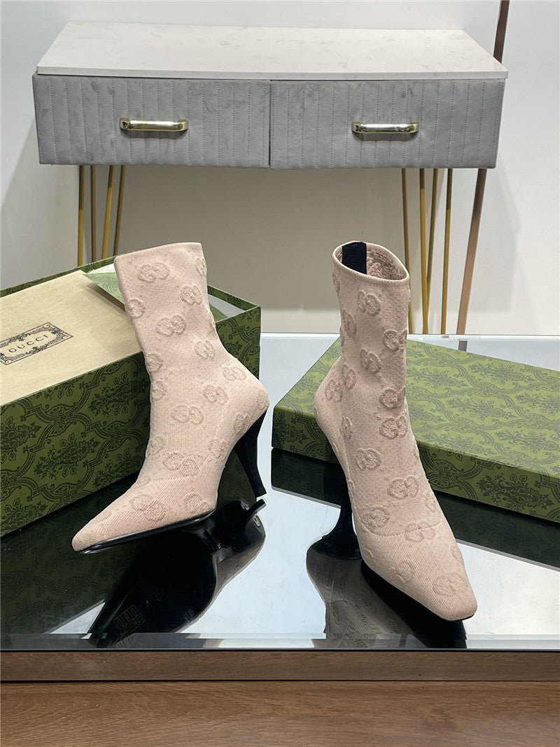 High Quality Luxury Gucci New GG Knitted Ankle Boots – Style 62259 product detail