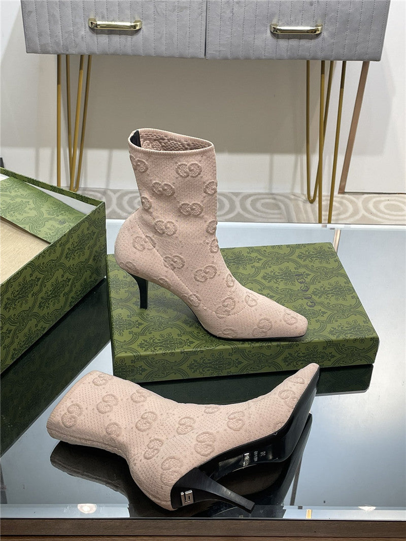 High Quality Luxury Gucci New GG Knitted Ankle Boots – Style 62259 product detail
