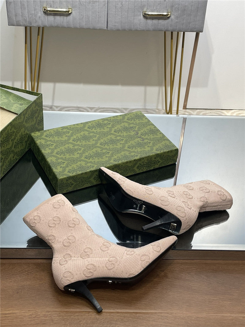 High Quality Luxury Gucci New GG Knitted Ankle Boots – Style 62259 product detail