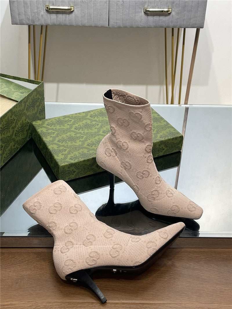 High Quality Luxury Gucci New GG Knitted Ankle Boots – Style 62259 product detail