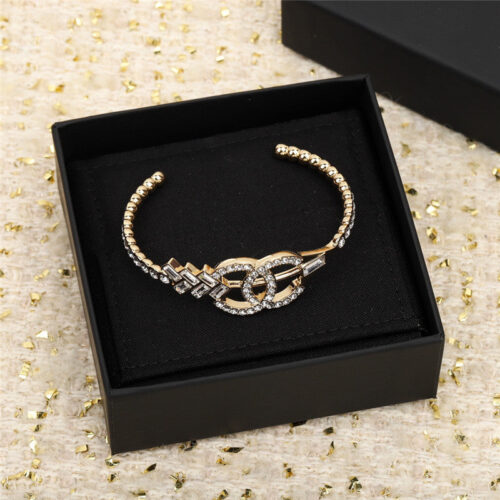 High Quality Luxury Chanel Arrow Double C Bracelet alternate view