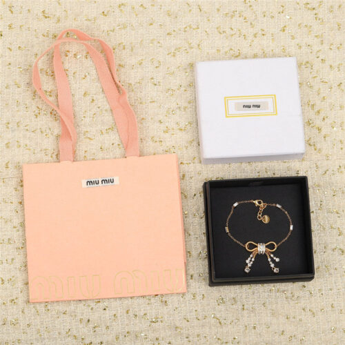 High Quality Luxury Miumiu Bow T Square Diamond Bracelet alternate view