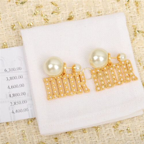 High Quality Luxury Dior Letter Pearl Earrings