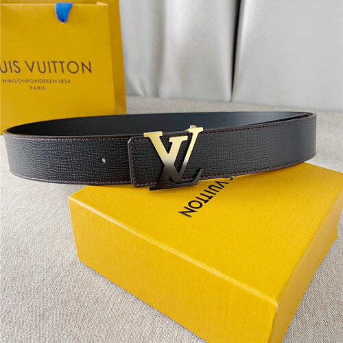 High Quality Luxury Louis Vuitton Two-Color Letter Buckle Double-Sided Belt