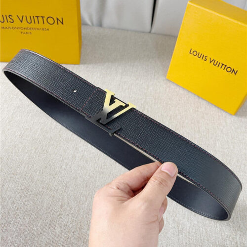 High Quality Luxury Louis Vuitton Two-Color Letter Buckle Double-Sided Belt alternate view