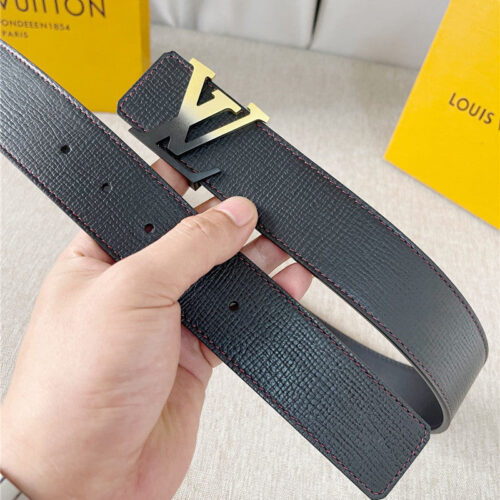 High Quality Luxury Louis Vuitton Two-Color Letter Buckle Double-Sided Belt product detail