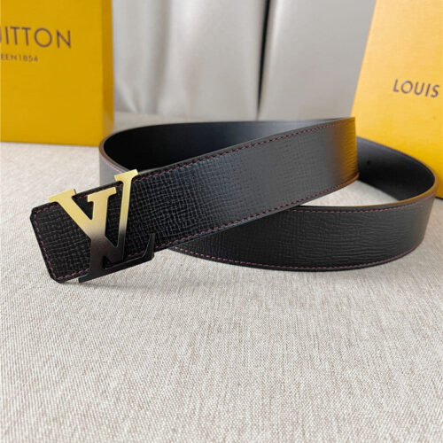 High Quality Luxury Louis Vuitton Two-Color Letter Buckle Double-Sided Belt product detail