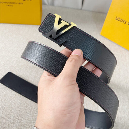 High Quality Luxury Louis Vuitton Two-Color Letter Buckle Double-Sided Belt product detail